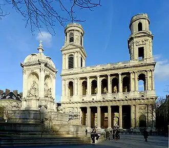 Église Saint-Sulpice de Paris avec la tour sud construite par Oudot de Maclaurin.
