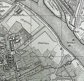 Abbaye Saint-Victor, plan de Vaugondy (1760).