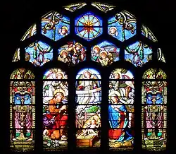 Verrière du transept sud : La Nativité (XIXe&nbsp;siècle).