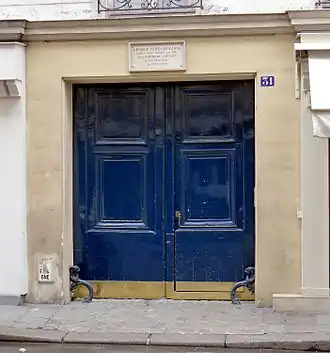 No&nbsp;31 : immeuble habité par George Sand.