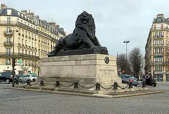 Le lion de Belfort, place Denfert-Rochereau à Paris.