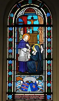 Vitrail (1909) représentant saint François de Sales et sainte Chantal.