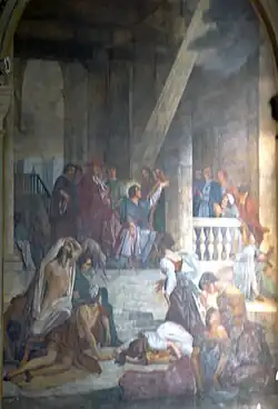 Saint Roch priant pour la guérison des lépreux.