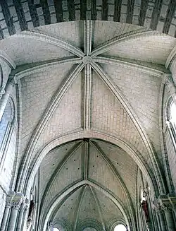 Voûtes de église Saint-Martin d'Angers (fin XIIe&nbsp;siècle).