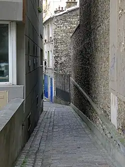Début du passage, côté rue Marcadet.