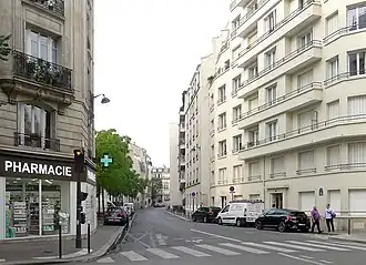 La rue Blomet depuis la rue de la Convention.