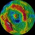Carte topographique de l'hémisphère sud de Vesta