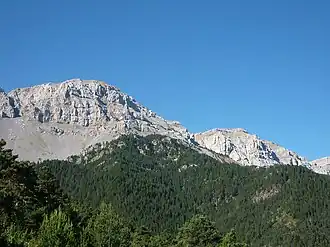 Vue du Vulturó (à gauche).
