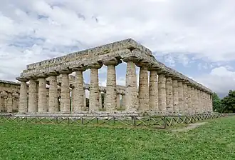 Le temple archaïque d'Héra à Paestum.