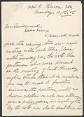 Page 1 de la Lettre de Nina van Zandt à B. F. Underwood.