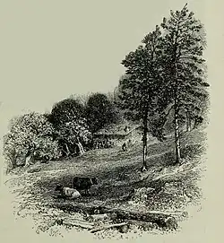 Illustration page 49 montrant le hameau d'Ailefroide, nommé « Alefred » ou « Aléfroide » dans ce livre.