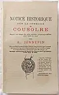 Page de titre de Notice Historique sur la commune de Cousolre (1877).
