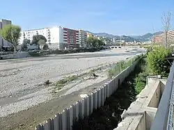 Le Paillon à Nice en amont de la partie couverte