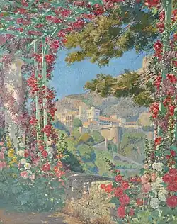 Palais princier de Monaco, vue d'une tonnelle fleurie