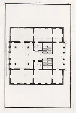 Plan du palais Antonini dû à Ottavio Bertotti Scamozzi, 1781.