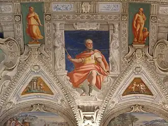 Luca Cambiaso, Gerolamo Grimaldi en chef, fresque de la salle Ulysse.