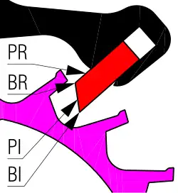 Palette de sortie et dent