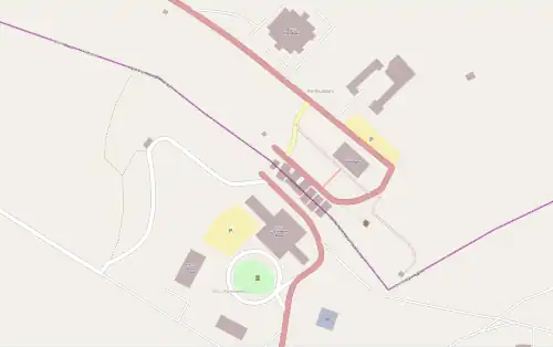 Aujourd'hui, carte du site de la Joint Security Area (la ligne de démarcation est inscrite en violet).