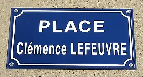Panneau Place Clémence Lefeuvre, à Nantes
