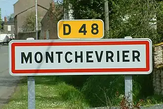 Le panneau d'entrée d’agglomération en 2008.