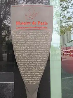 Panneau Histoire de Paris« Naissance du Métropolitain ».