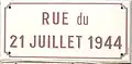 Panneau de la Rue du 21-juillet-1944 à Dortan.