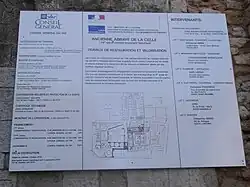 Panneau présentant les travaux en cours.