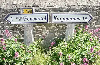 Panneaux indicateurs de lieux-dits à Arzon.