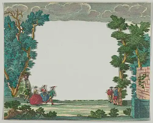 Planche découpée pour un théâtre optique