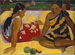 Deux vahinés en paréo, peintes par Paul Gauguin en 1892.