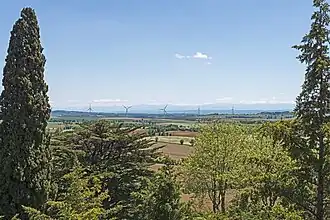 Le parc éolien du Lauragais vu de Saint-Julia