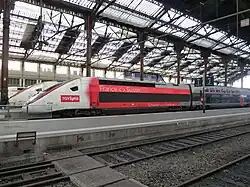 Rame du service TGV Lyria, dans le Hall 1.