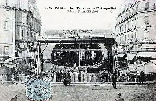 Fonçage de la station Saint-Michel