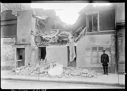 Le 206 bis quai de Jemmapes après le bombardement.