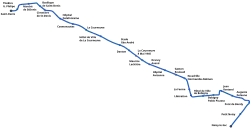 Plan géographiquement exact de la ligne.