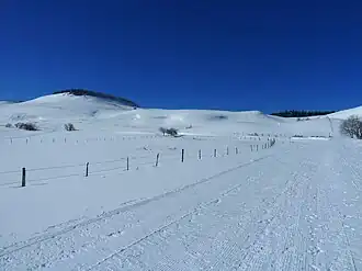 Vue aérienne de la station.