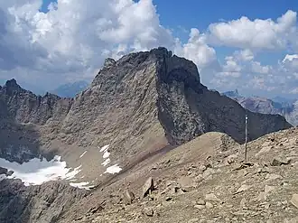 La Parseierspitze vue de l'est depuis le Gatschkopf.