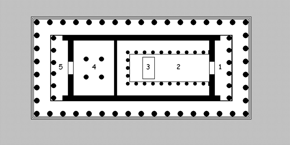 Plan numéroté du Parthénon