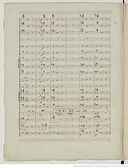 Page manuscrite d'une partition