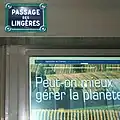 Plaque de rue du passage des Lingères.