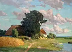 Paul Müller-Kaempff, Ferme avec champ de céréales sur le Saaler Bodden