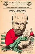 Émile Cohl, Paul Verlaine, caricature parue dans Les Hommes d'aujourd'hui, 1er janvier 1896.
