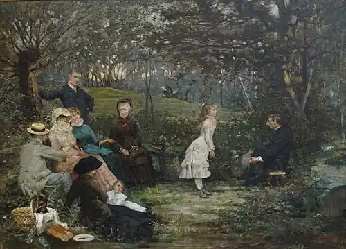 La demande en mariage (Le déjeuner sur l'herbe), huile sur toile, 1883.