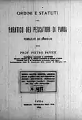 Ordine e statuti del paratico dei pescatori di Pavia (Ordines et statuta Paratici Piscatorum Papiae), 1894