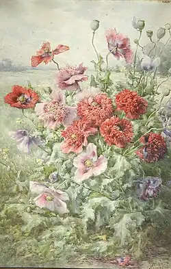 François Rivoire, Pavots, 1902, aquarelle et gouache sur papier, Musée des Beaux-Arts de Reims.