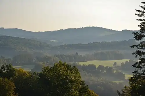 La prédominance du couvert forestier sur les lignes d'horizon du plateau de Millevaches.