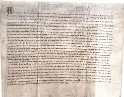 Document de la paix du 2 octobre 1323.