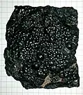 Ce spécimen (80 mm x 70 mm) de pechblende de Johanngeorgenstadt est caractéristique de cette variété d'uraninite. Les gisements de Jachymov (Sankt Joachimstal) et de Johanngeorgenstadt ont fourni des spécimens remarquables et très similaires de cette espèce.