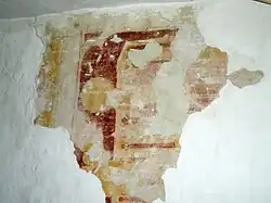 Chapelle de Locmaria-er-Hoët : reste de fresque.