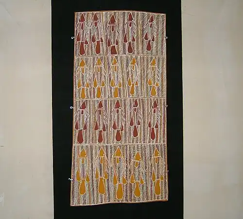 Peinture sur écorce aborigène.